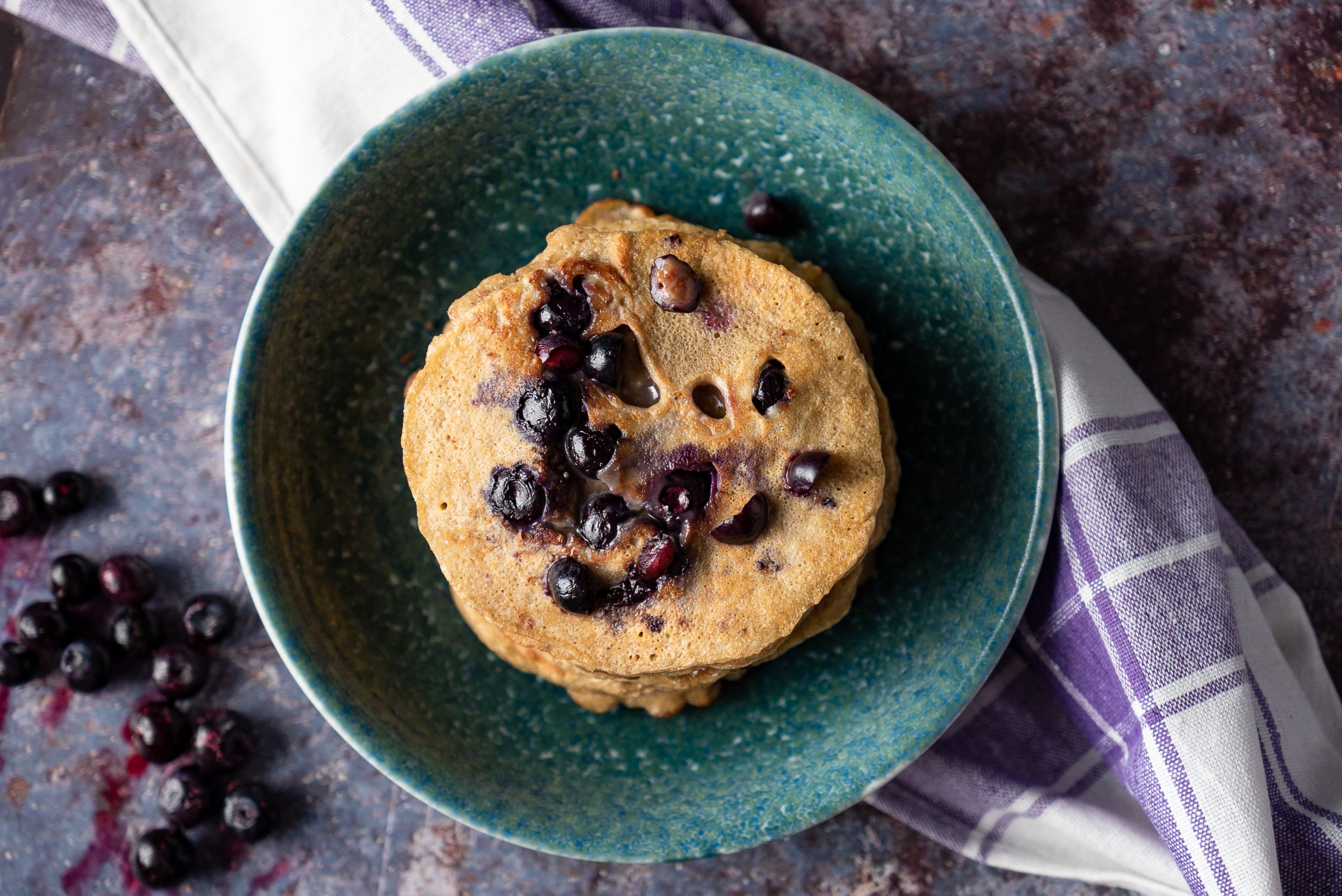 Blueberry Protein Pancakes