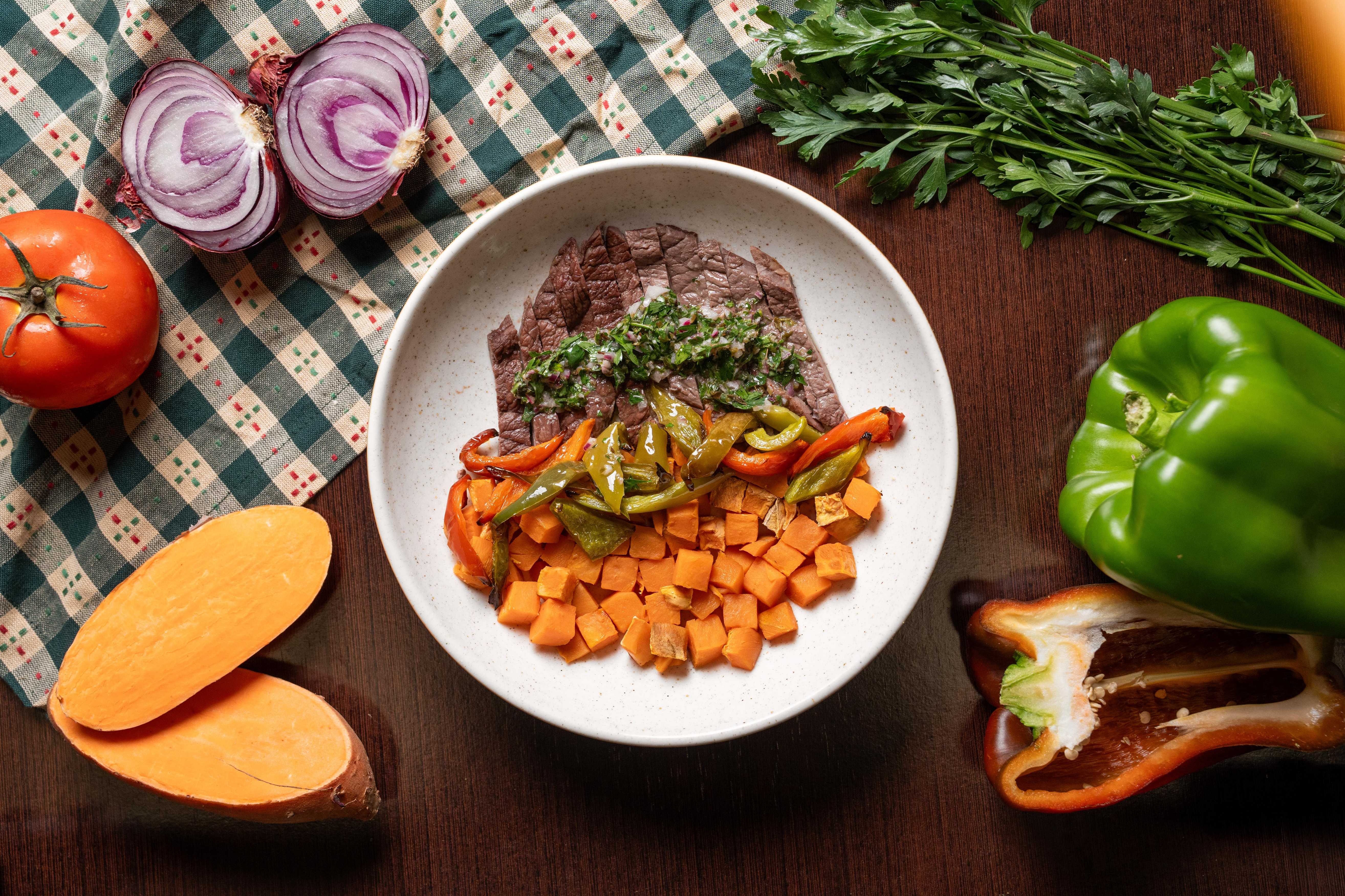 Chimichurri Steak with Roasted Veg