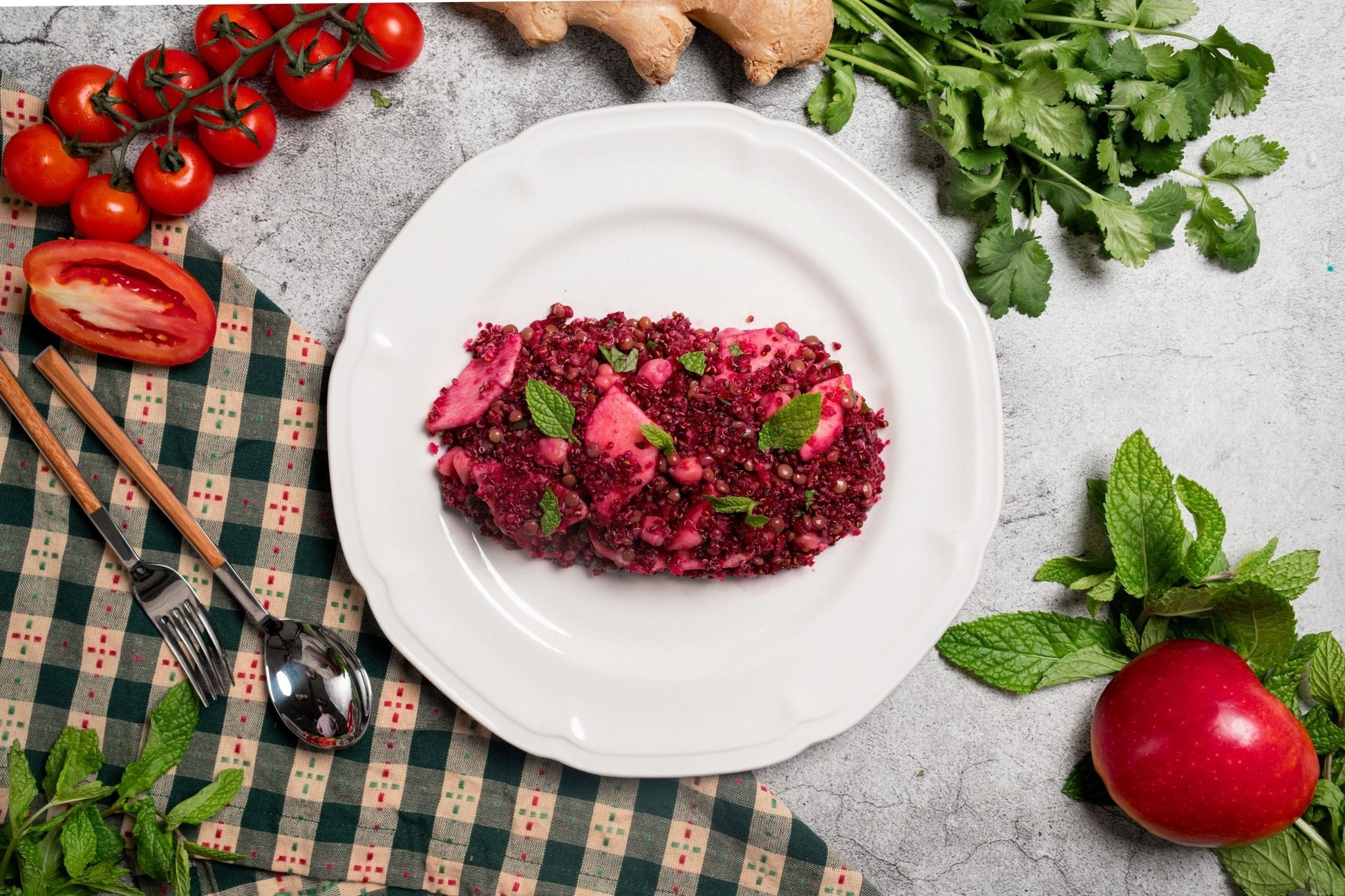 Beetroot and lentil tabbouleh - Phosh Food